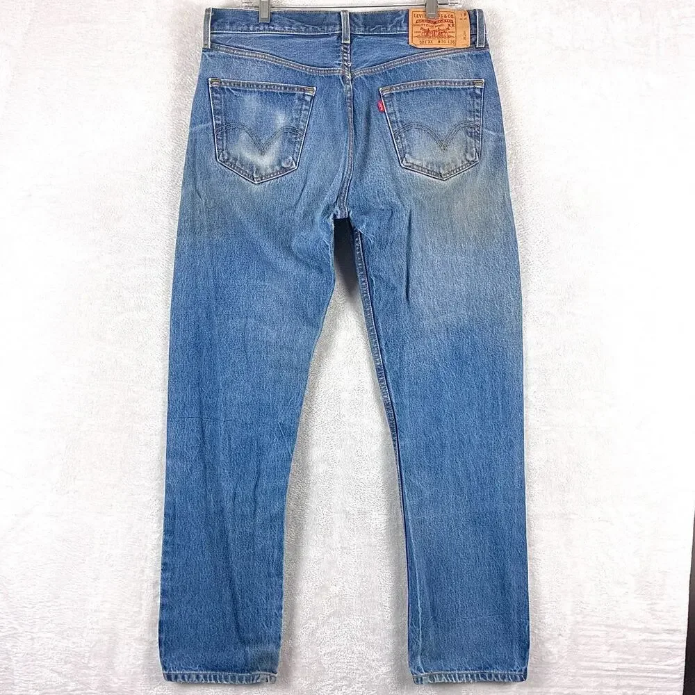 VTG Levis 501 XX Jeans Mens 36x36 (34x33) Faded Whiskered Button Fly Classic